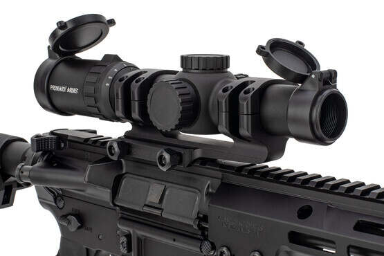 Primary Arms SLx 1-6x24 SFP Rifle Scope Gen III with ACSS Aurora 5.56-Meter Reticle has a hardcoat anodized finish